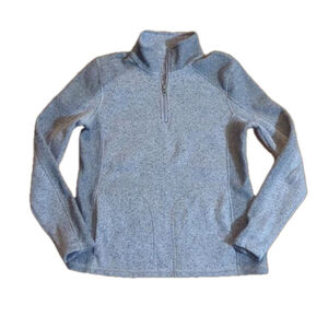 Bass Knit Fleece Quarter Zip Sweatshirt Lavender Heather Small